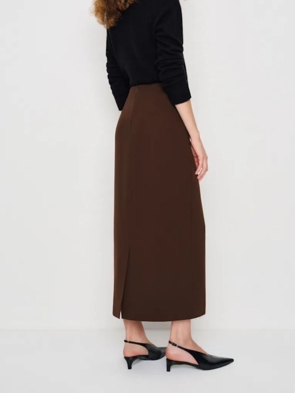 Reformation Brown Button-Front Midi Skirt - Picture 2 of 6